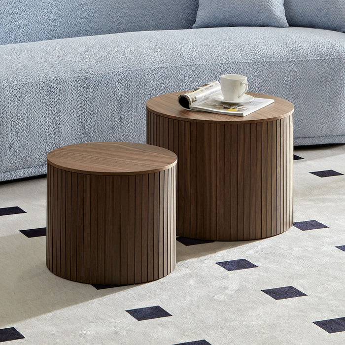 Handcrafted Nested Table Set, 2 Pieces Home Essentials