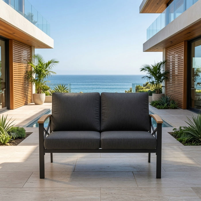 Outdoor Loveseat With Washable Cushions Home Essentials