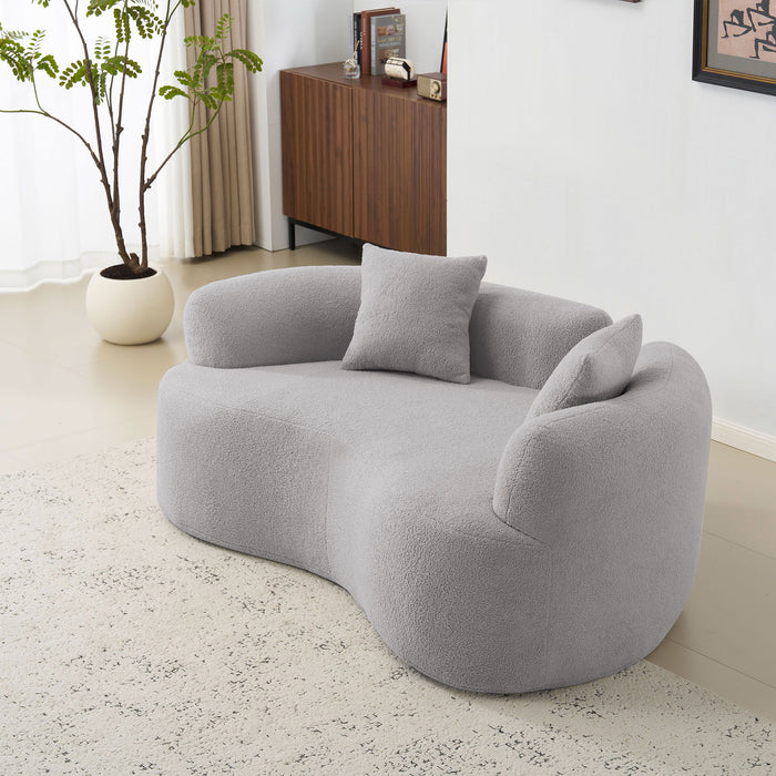 Modern Curved Loveseat Home Essentials