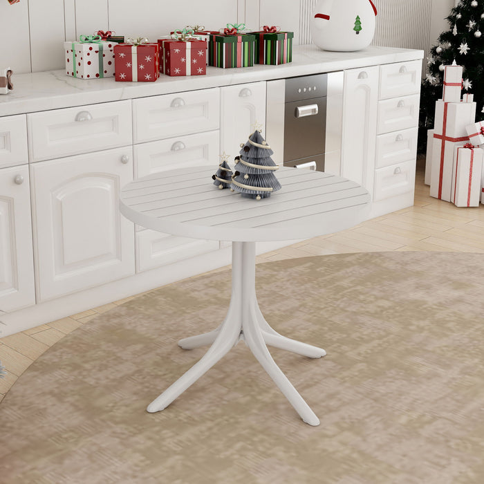 Modern Round Table, Waterproof, UV Resistant And Durable - White Home Essentials
