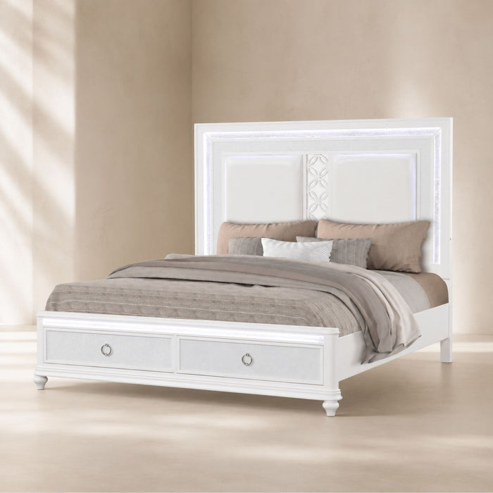 Abigale - Bed & LED Lighting And 2 Drawer Storage Footboard Matrix Furniture Group