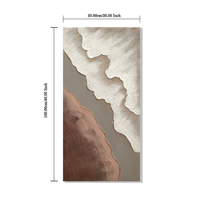 Abstract Wall Art, Textured Canvas Painting With Accents, Decor For Living Room (Set of 2) - Antique Brown+White Daily Nest