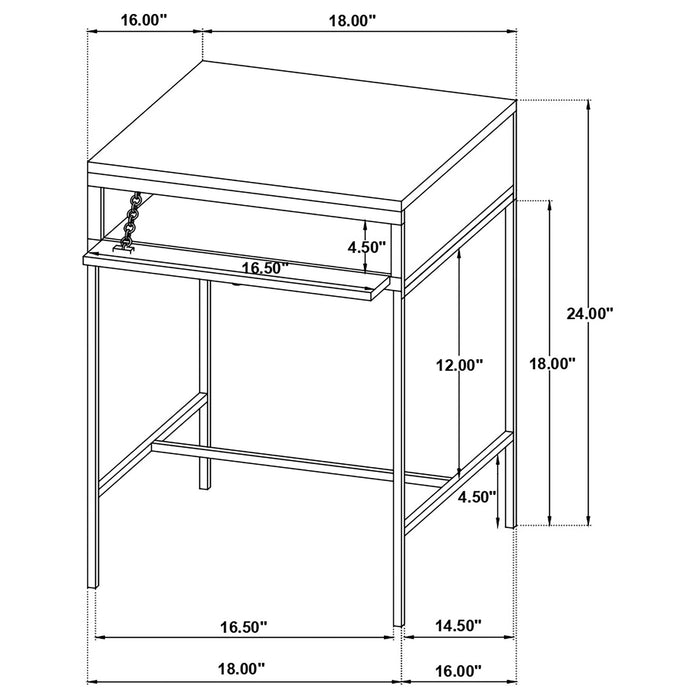 Wyrik - Rectangular Side End Table - Honey Furniture Max