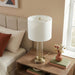 Luna - Table Lamp With On / Off Switch Clear Body Base - Clear / Silver / White Ashcroft Furniture