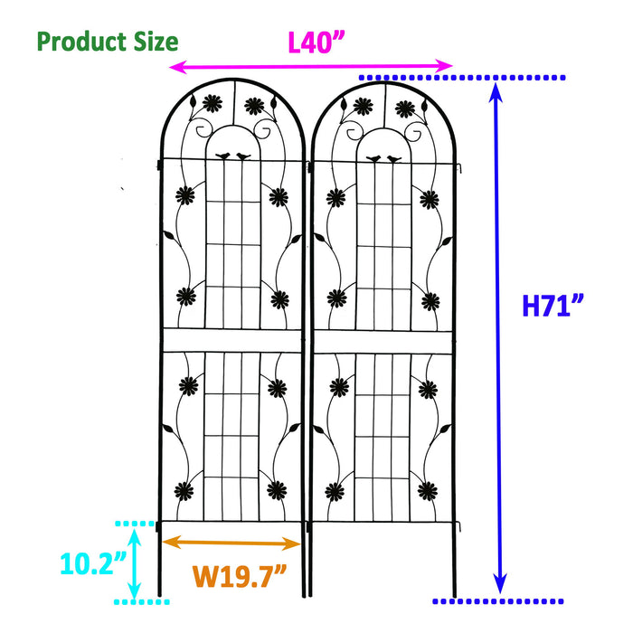 Metal Garden Trellis Rustproof Trellis For Climbing Plant Outdoor Flower Support Daily Nest