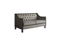 House Beatrice - Loveseat With 3 Pillows - Tan Synthetic Leather , Black Synthetic Leather & Charcoal ACME