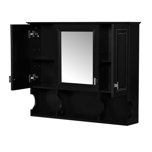 Wall Mounted Bathroom Medicine Wall Cabinet With Mirror & Open Shelves Hearth and Haven
