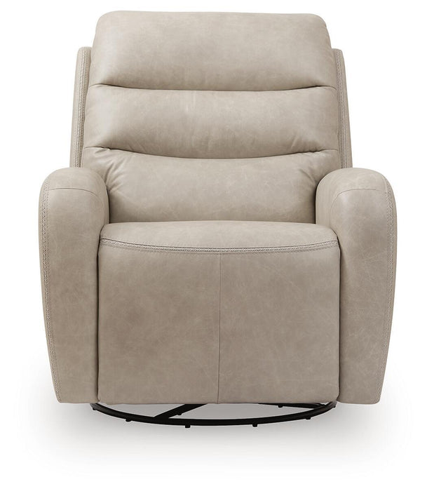 Motion-Max - Swivel Glider Power Recliner - Stonewash Signature Design by Ashley®