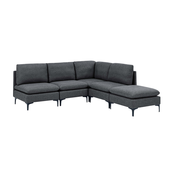 Upholstered Modular Sectional With Tall Legs, Medium Firm Seat Home Essentials