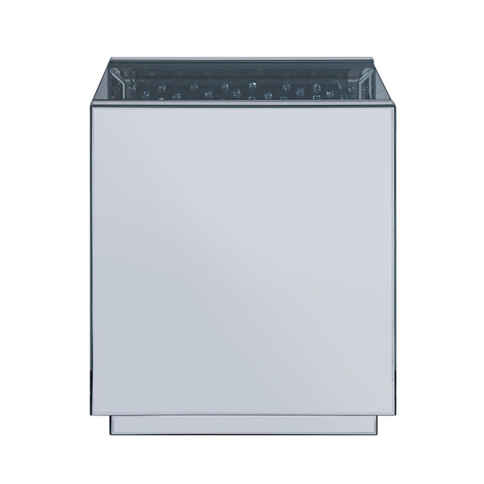 Nysa - 24" End Table - Mirrored & Faux Crystals