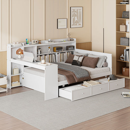 Daybed With 3 Drawers USB Ports And Desk Timeless Haven