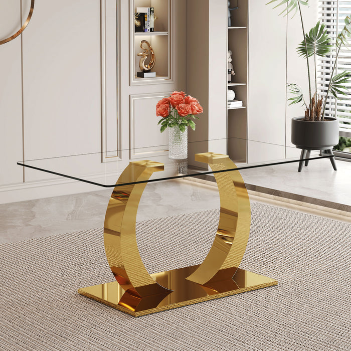 Dining Table For Living Spaces - Gold / Transparent Home Essentials