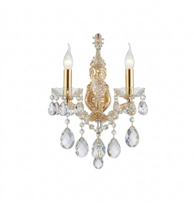 Michael Amini Lighting - La Scala Traditional Crystal Wall Sconce - Gold Michael Amini