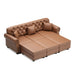 Upholstered Sofa With Nailhead Trim, Rolled Armrests With Ottoman Home Essentials