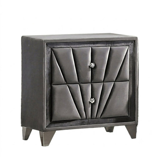 Nightstand, 2 Drawer Upholstered Frame - Gray Home Essentials