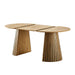 Dining Table, Flexible Extendable Oval Design With Slatted Legs - Natural Wood Home Essentials