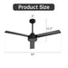 52" Ceiling Fan With Remote Control, 6 Speed Reversible DC Motor, 3 Blades Daily Nest