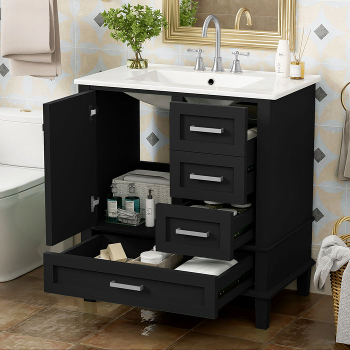 Bathroom Vanity, Modern Bathroom Cabinet With Sink Combo Set, Bathroom Storage Cabinet With A Soft Closing Door And 3 Drawers, Solid Wood Frame Hearth and Haven