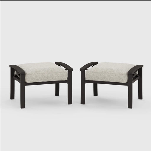 Modern All-Weather Ottomans With Cushions (Set of 2) Home Essentials