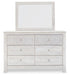 Paxberry - Dresser, Mirror - Medallion Drawer Pulls - Whitewash Signature Design by Ashley®