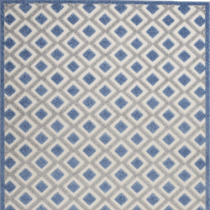 5' X 8' Geometric Indoor / Outdoor Area Rug - Blue / Gray