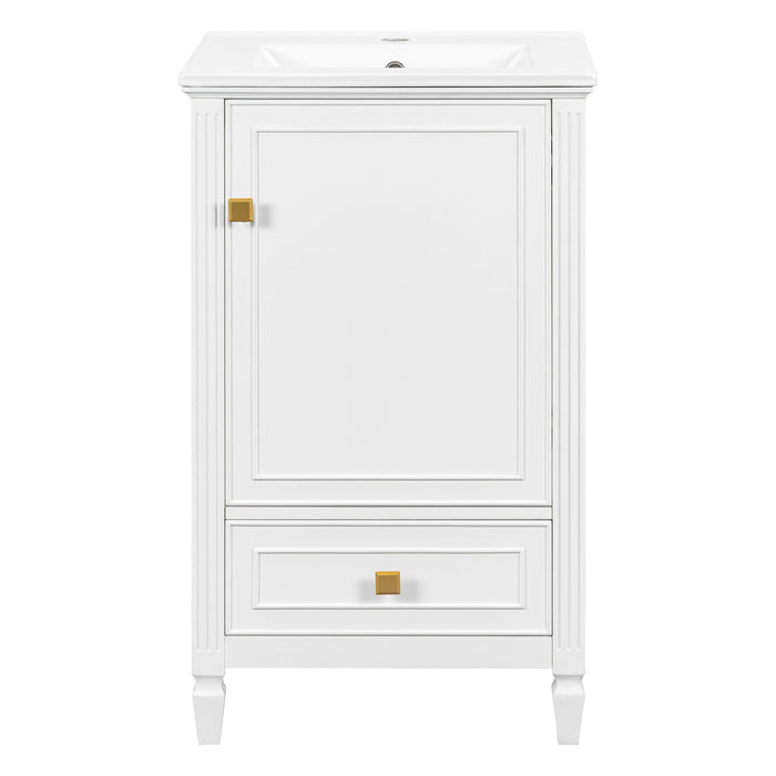 Freestanding Bathroom Vanity With Sink, Soft Closing Door, Drawer Storage - White Hearth and Haven