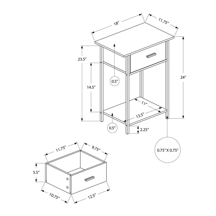 Contemporary 2 Tier Accent Table With Storage Drawer 8th Street