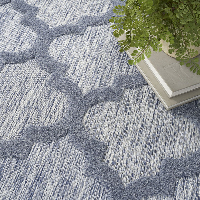 7' X 10' Area Rug Geometric Flatweave - Blue