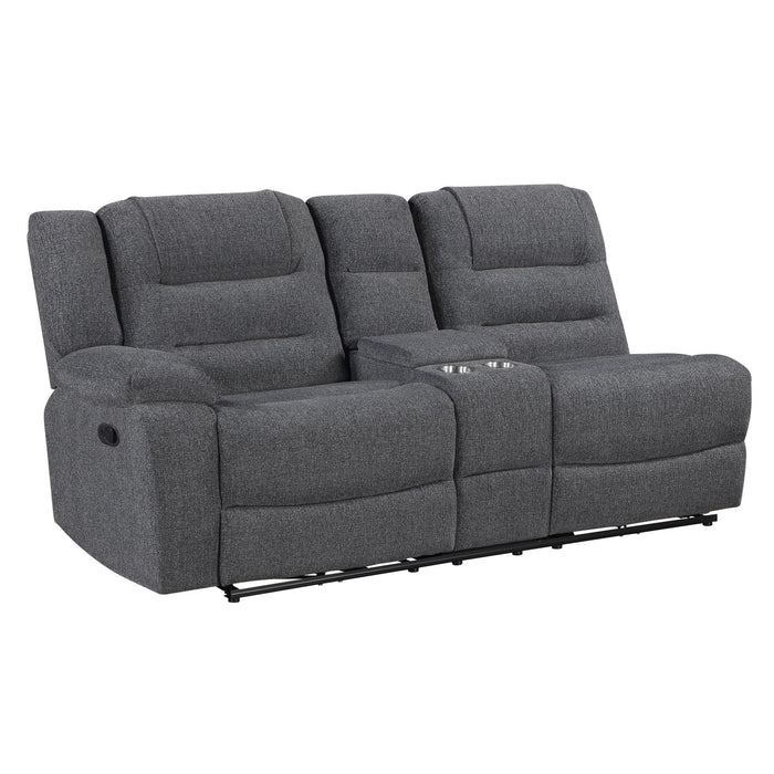 Redondo - Laf Console Loveseat With 2 Recliners - Dark Gray