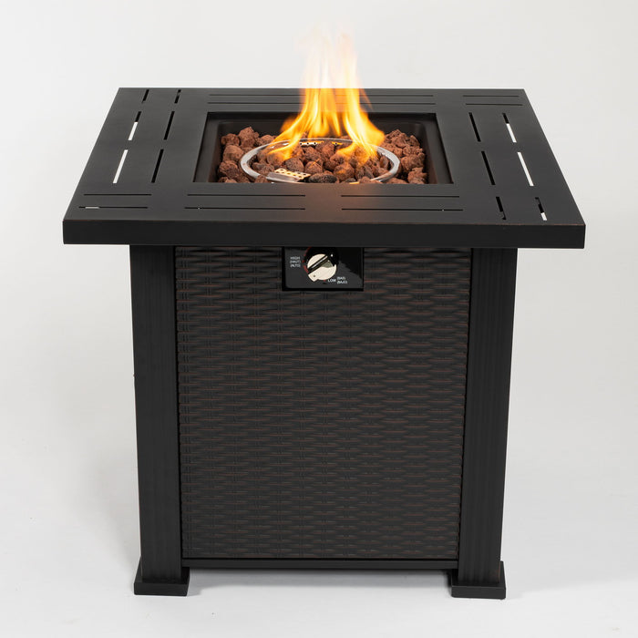 Square Fire Pit Table - Brown Patioseek