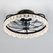 21" Caged Ceiling Fan With Remote Controlled Acrylic LED Lights - Antique Black Daily Nest