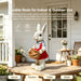 Whimsical Rabbit Statue Flower Pot Ornament, Garden Decor - Pink / White Home Essentials