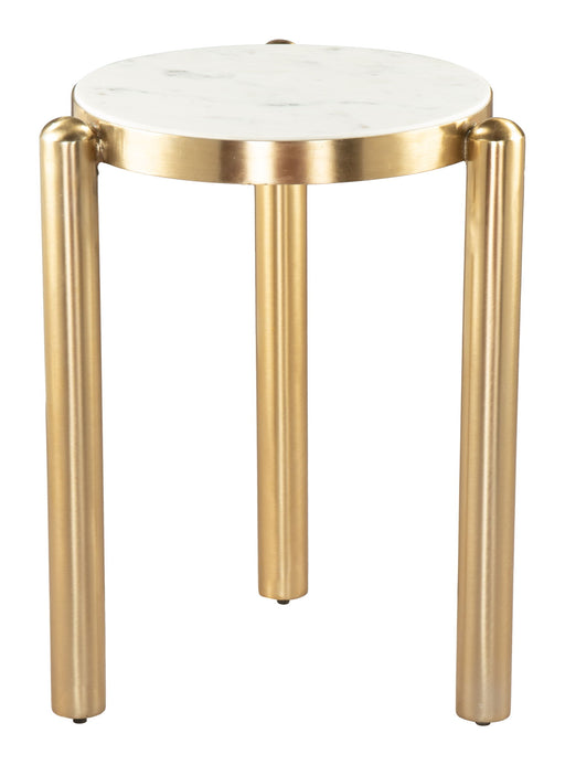 Noan - Side Table - White / Gold Zuo Modern