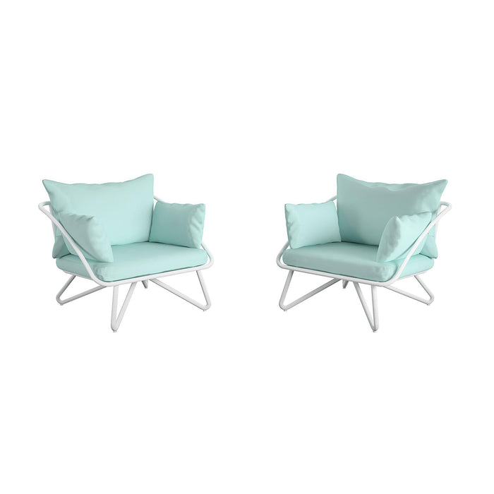 Teddi - Outdoor Lounge Chairs Set (Set of 2) - Aqua