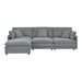 L-Shaped Sectional Sofa With Ottoman, Convertible 4 Seater Couch Home Essentials