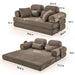 Convertible Sleeper Sofa With & Side Storage Pocket, Foldable Upholstered Couch For Living Room Home Essentials