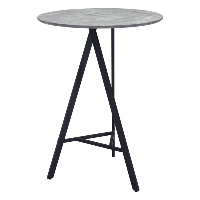 Rounded Steel Bar Table - Gray And Black