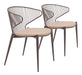 Silues - Dining Chair (Set of 2) - Taupe / Brown Zuo Modern