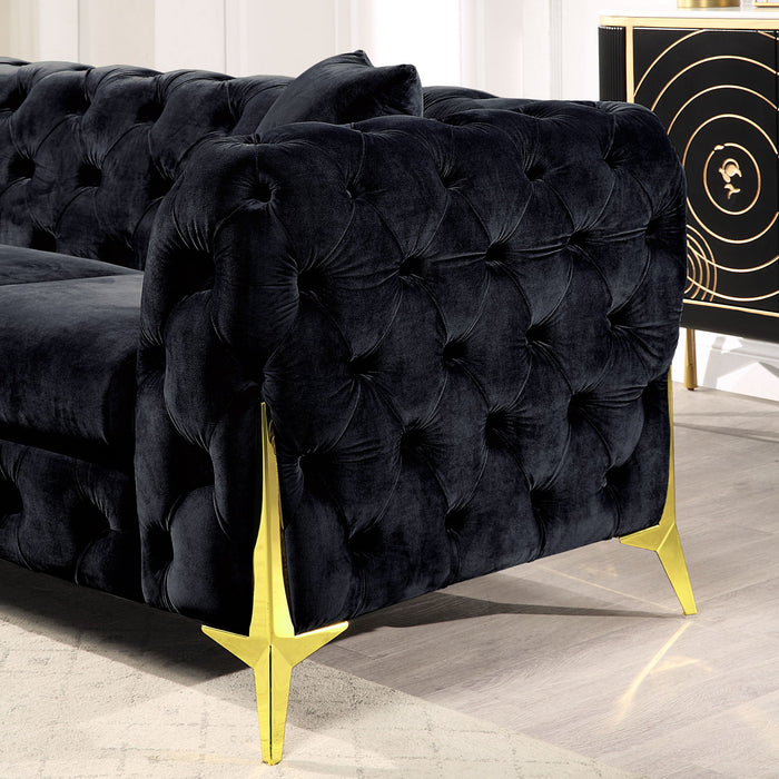 Accent Chair With Diamond Button Tufting, Matching Throw Pillow Home Essentials