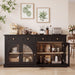 Sideboard Cabinet With 4 Drawers And 4 Arched Glass Doors Home Essentials