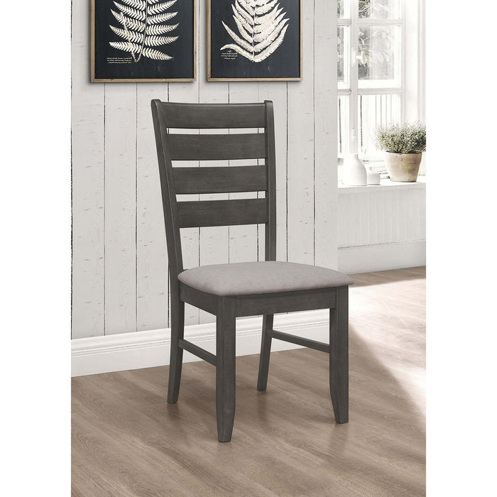 Padded Seat Side Chairs With Tapered Slats (Set of 2) Furniture Max