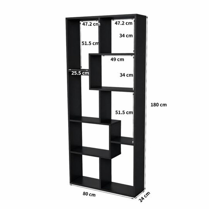 Asymmetrical Display Shelf & Bookcase, 5 Tier Home Essentials