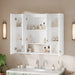Bathroom Cabinet With 5 Adjustable Shelves, Soft Closing Hinges, Open Shelving Design - White Hearth and Haven