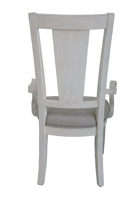 Katia - Arm Chair (Set of 2) - Light Gray Linen & Weathered White ACME