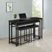 Klekner - 4 Piece Counter Height Table Set With Nesting Tables And Backless Stools - Charcoal Furniture Max