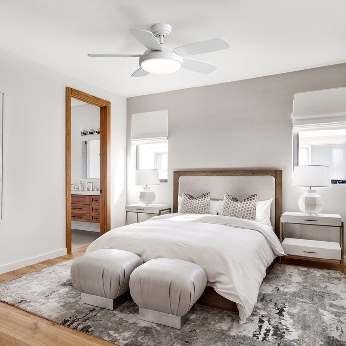 42" Ceiling Fan With 22W LED Light And Remote Control Blades Reversible DC Motor - White Daily Nest