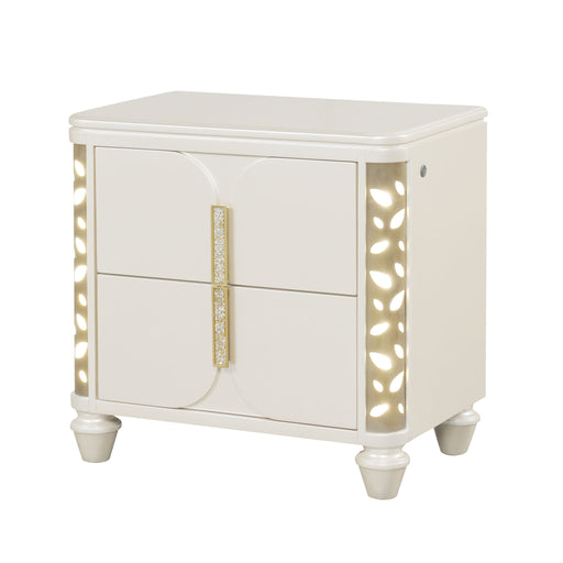 Cinderella - Nightstand With LED Accents And 2 Storage Drawers - Beige Matrix Furniture Group
