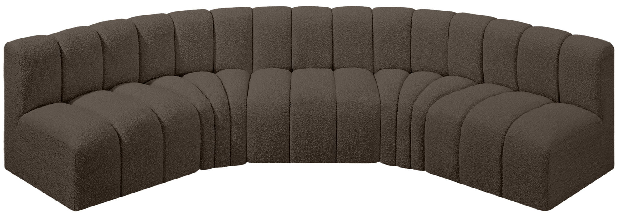 Arc - Boucle Fabric 5 Piece U-Shaped Modular Sofa Meridian Furniture