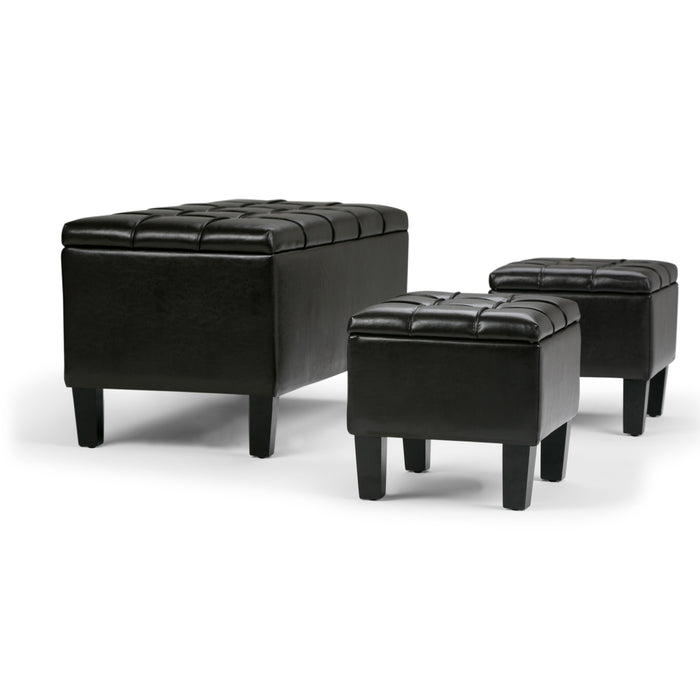 Dover - 3 Piece Storage Ottoman - Tanners Brown