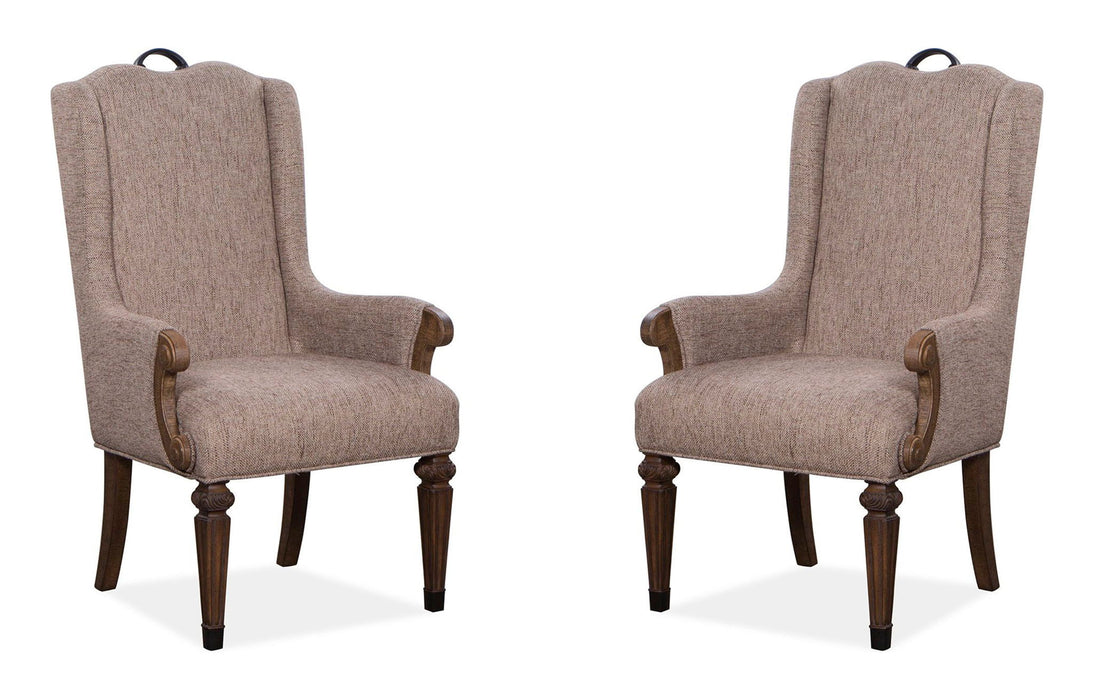 Durango - Wood Upholstered Host Arm Chair (Set of 2) - Willadeene Brown Magnussen Furniture